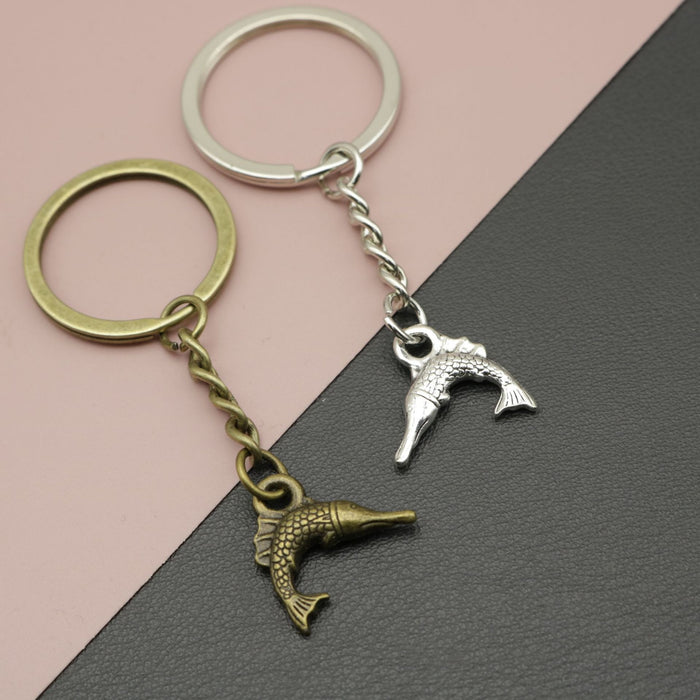 Metal Swordfish Keychain Bag Charm