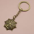 Zinc Alloy Spider Web Keychain Halloween Bag Charm view 6