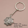 Zinc Alloy Spider Web Keychain Halloween Bag Charm view 2
