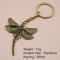 Metal Simple Dragonfly Keychain For Bag Charm Gift view 2