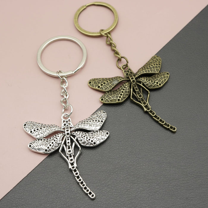 Metal Simple Dragonfly Keychain For Bag Charm Gift