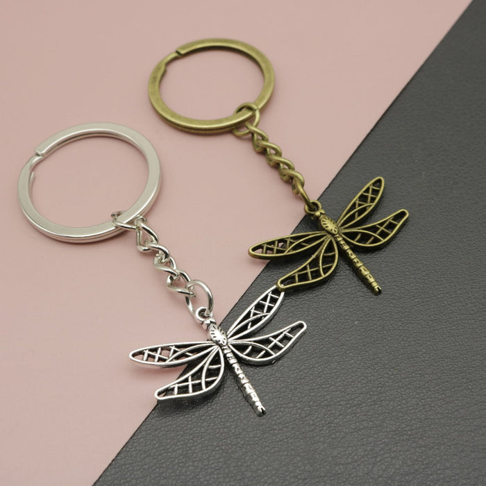 Metal Dragonfly Keychain Simple Bag Charm Gift