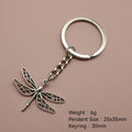 Metal Dragonfly Keychain Simple Bag Charm Gift view 2