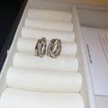 Korean Style Round Multi Layer Zircon Copper Ear Cuff Earrings Minimalist Geometric Jewelry view 2