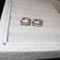 Korean Style Round Multi Layer Zircon Copper Ear Cuff Earrings Minimalist Geometric Jewelry view 4