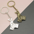 Zinc Alloy Poker Rabbit Head Keychain For Bag Charm Gift view 1
