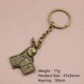 Zinc Alloy Poker Rabbit Head Keychain For Bag Charm Gift view 2