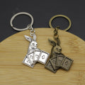 Zinc Alloy Poker Rabbit Head Keychain For Bag Charm Gift view 4