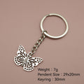 Zinc Alloy Simple Butterfly Keychain Bag Charm Gift view 2