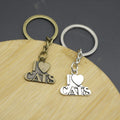 Zinc Alloy I Love Cat Keychain For Pet Lover Gift view 3