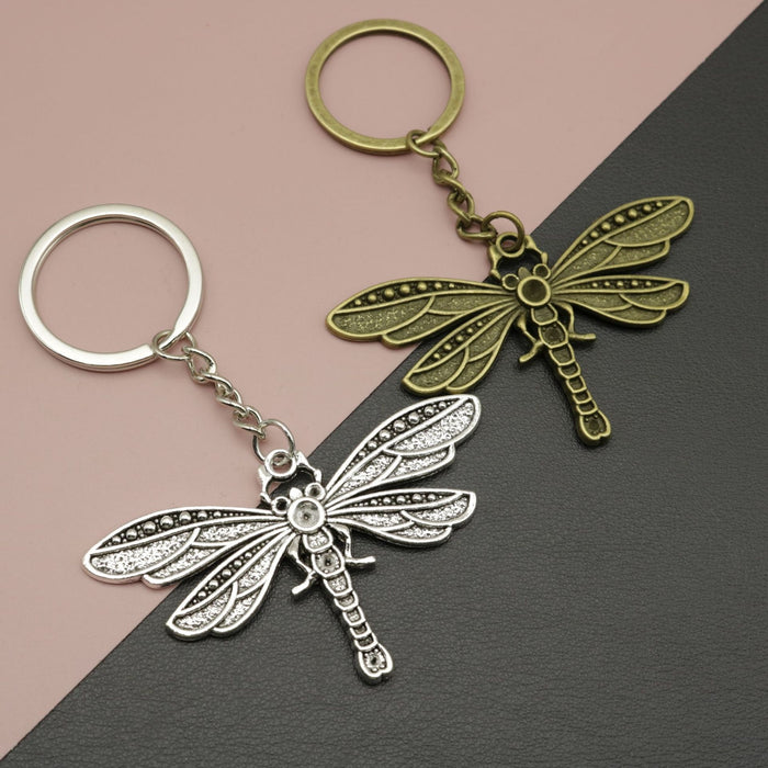 Zinc Alloy Dragonfly Keychain Simple Bag Charm Gift