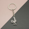 Metal Minimalist Chicken Keychain For Key Ring Gift view 1