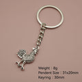 Metal Minimalist Chicken Keychain For Key Ring Gift view 2