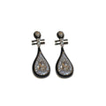 New Chinese Style Alloy Teardrop Bamboo Fan Butterfly Drop Earrings For Women view 5