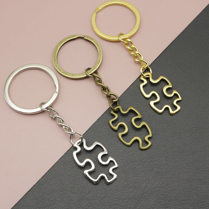 Metal Interlocking Puzzle Keychain Bag Charm Gift
