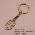 Metal Interlocking Puzzle Keychain Bag Charm Gift view 2