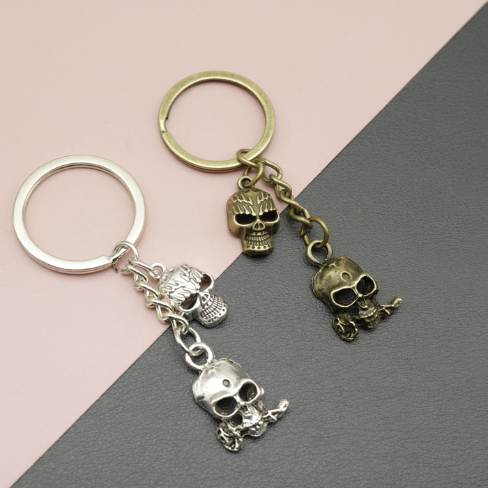 Metal Minimalist Skull Keychain Bag Charm Gift
