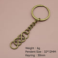Metal Minimalist Double Eight Shape Keychain Bag Charm view 2
