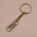 Metal Minimalist Double Eight Shape Keychain Bag Charm view 6