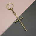 Zinc Alloy Simple Cross Keychain Bag Charm Gift – Antique Copper view 1