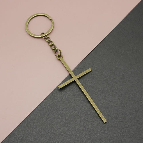 Zinc Alloy Simple Cross Keychain Bag Charm Gift – Antique Copper