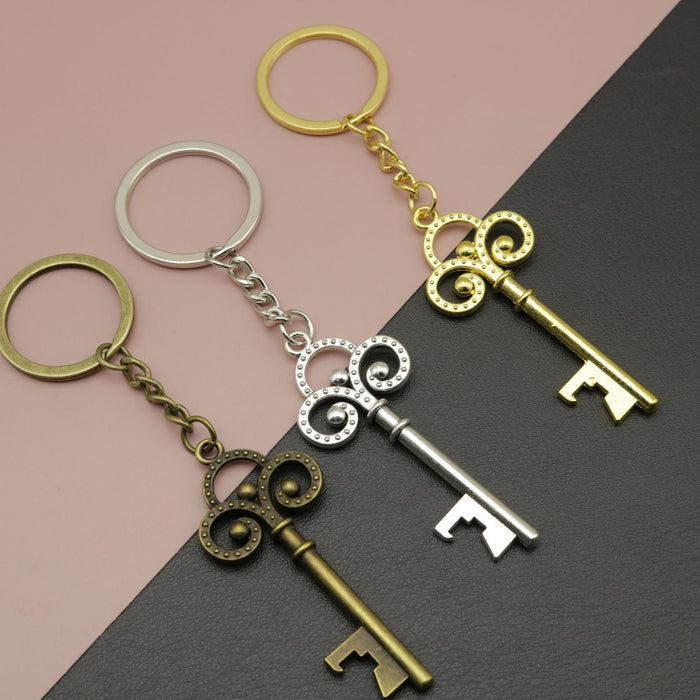 Metal Lock And Key Keychain Simple Key Ring Gift