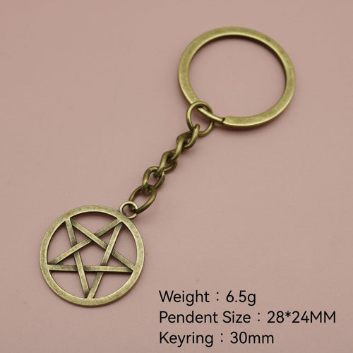 Metal Five Point Star Keychain Bag Charm for Keys and Gifts