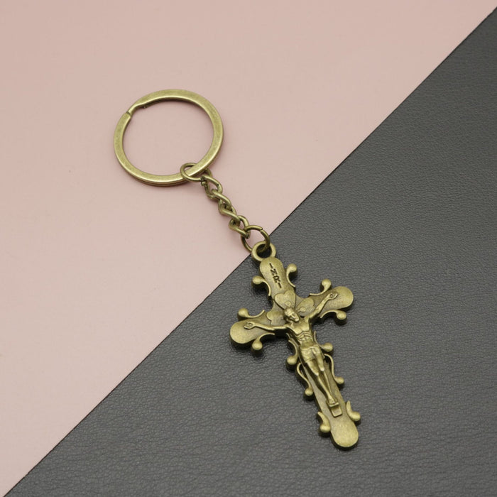 Metal Cross Keychain Bag Charm Gift