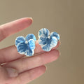 Alloy Misty Iris Blue Flower Stud Earrings Fresh Elegant Floral Fashion Ear Jewelry view 1