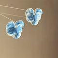 Alloy Misty Iris Blue Flower Stud Earrings Fresh Elegant Floral Fashion Ear Jewelry view 3