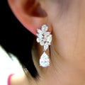 2026 New Delicate Design Short Water Drop Earrings For Women, Elegant Bridal Wedding Dangle Earrings view 3