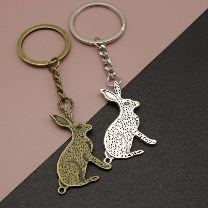 Zinc Alloy Simple Rabbit Keychain Bag Charm Gift