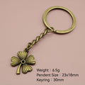 Zinc Alloy Four Leaf Clover Keychain For Bag Charm Gift view 2
