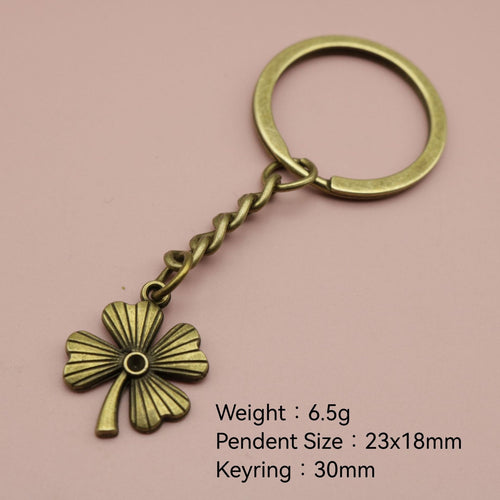 Zinc Alloy Four Leaf Clover Keychain For Bag Charm Gift