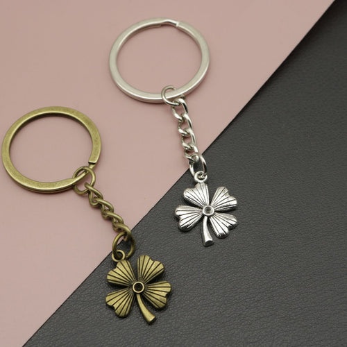Zinc Alloy Four Leaf Clover Keychain For Bag Charm Gift