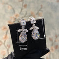 Super Sparkling Zircon Teardrop Long Earrings, Slim Bridal Wedding Engagement Ear Jewelry view 5