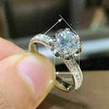 Fashion Zircon Lace Inlay Women's Engagement Ring, Sparkling Wedding Anniversary Gift view 5