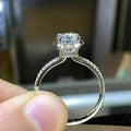 Fashion Zircon Lace Inlay Women's Engagement Ring, Sparkling Wedding Anniversary Gift view 3