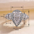 Creative Sparkling Zircon Water Drop Wedding Ring, New Cross Border Bridal Jewelry For Women view 5