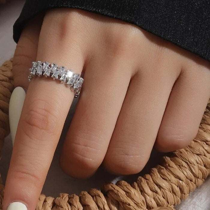 European Geometric Design Ring, Niche Light Luxury Statement Fashion Jewelry For Women