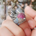 Creative Robin Bird Ring Heavy Full Rhinestone Statement Hand Jewelry Fashion Design Accessory view 3