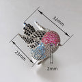 Creative Robin Bird Ring Heavy Full Rhinestone Statement Hand Jewelry Fashion Design Accessory view 5