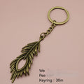 Zinc Alloy Simple Feather Keychain For Bag Charm Gift view 2