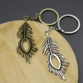 Zinc Alloy Simple Feather Keychain For Bag Charm Gift view 4