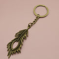 Zinc Alloy Simple Feather Keychain For Bag Charm Gift view 6