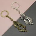 Zinc Alloy Simple Feather Keychain For Bag Charm Gift view 1