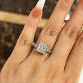 Luxury Square Zircon Statement Ring, Sparkling Engagement Proposal Anniversary Jewelry view 3