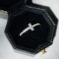 T Shape Minimalist Women's Moissanite Ring, Delicate Versatile Index Finger Jewelry Gift view 2