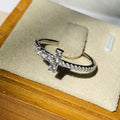 T Shape Minimalist Women's Moissanite Ring, Delicate Versatile Index Finger Jewelry Gift view 1