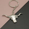 Zinc Alloy Minimalist Bull Head Keychain Bag Charm Gift view 1
